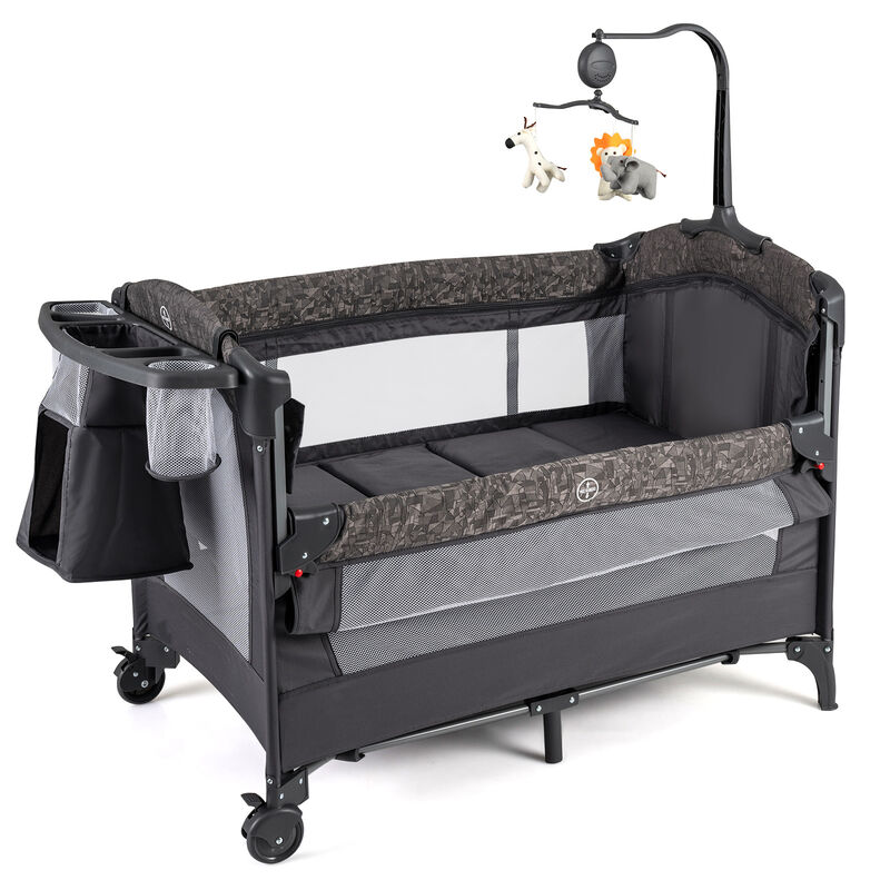 Convertible 5-in-1 Bedside Bassinet with Mattress & Diaper Table image number 0