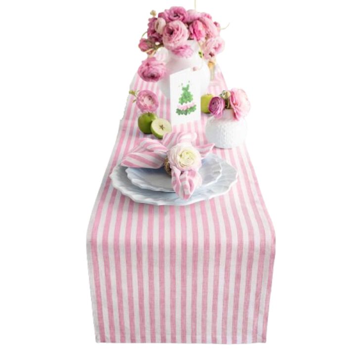 Solino Home 100% Pure Linen Table Runner - Amalfi Stripe