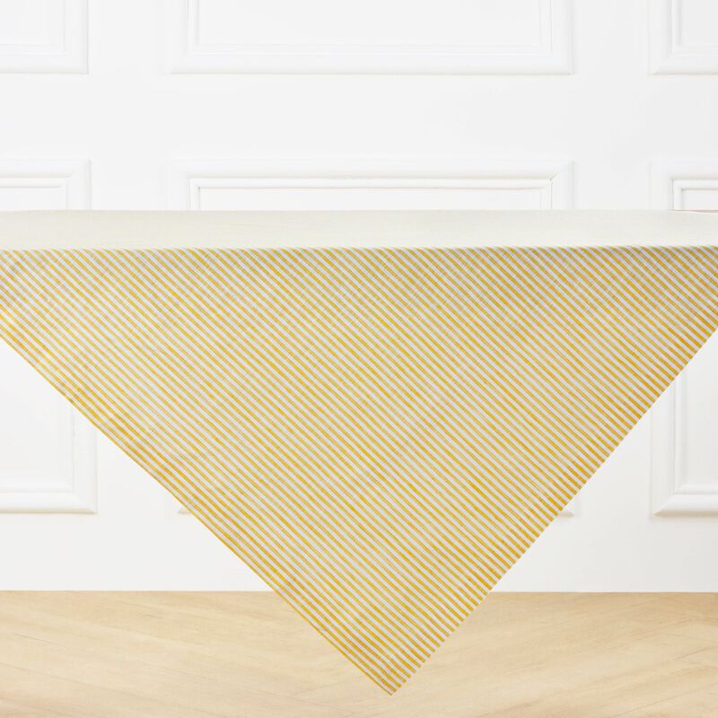 Solino Home Narrow Stripe 100% Linen Table Throw &ndash; Handcrafted, Machine Washable, Perfect for Holiday and Everyday Dining