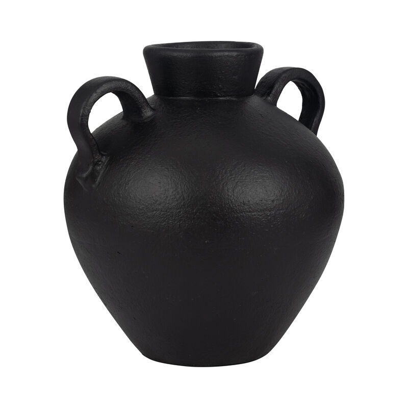 17" Organic Jug With 2 Handles, Black