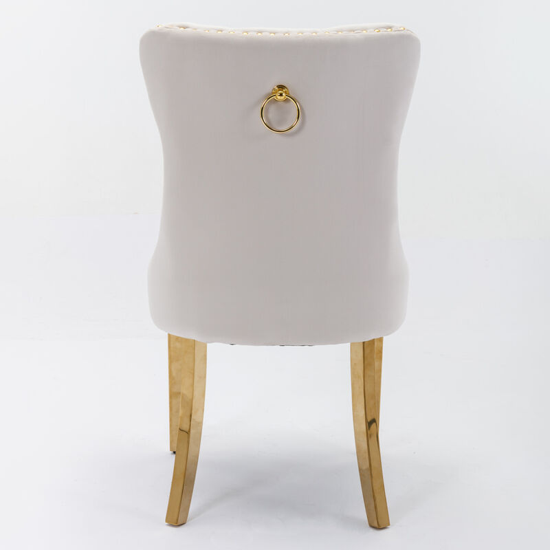 Streamdale Contemporary Velvet Dining Chairs, Set of 2 image number 5