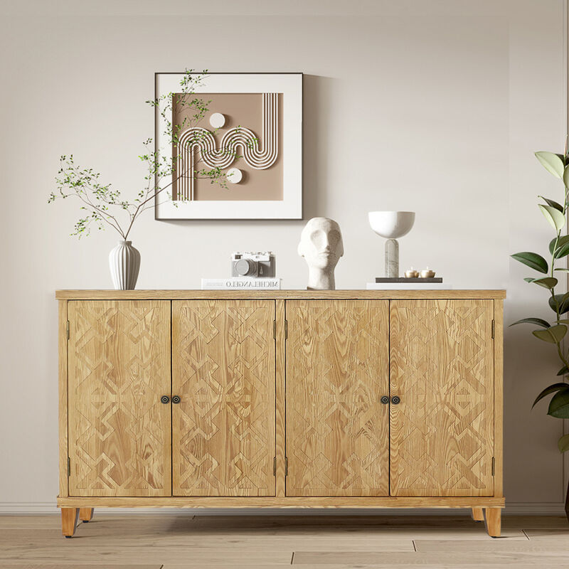 Fabkik Rustic Wooden Sideboard image number 4