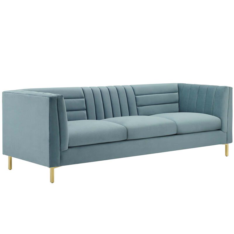 Ingenuity Channel Tufted Performance Velvet Sofa image number 2