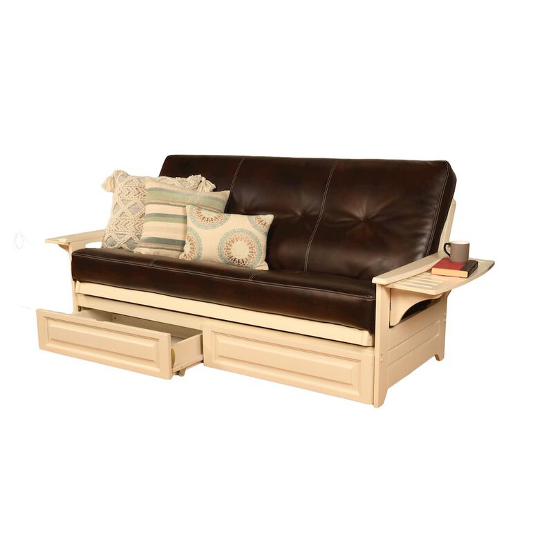 Phoenix Frame-Antique White Finish-Oregon Trail Java Mattress-Storage Drawers image number 2