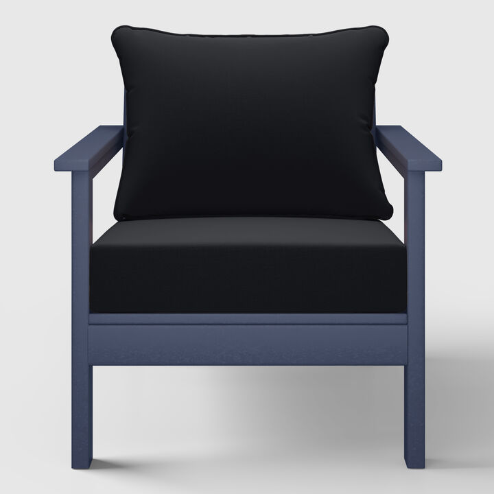 WestinTrends Outdoor Modern HDPE Patio Club Chair with Deep Seat Cushions