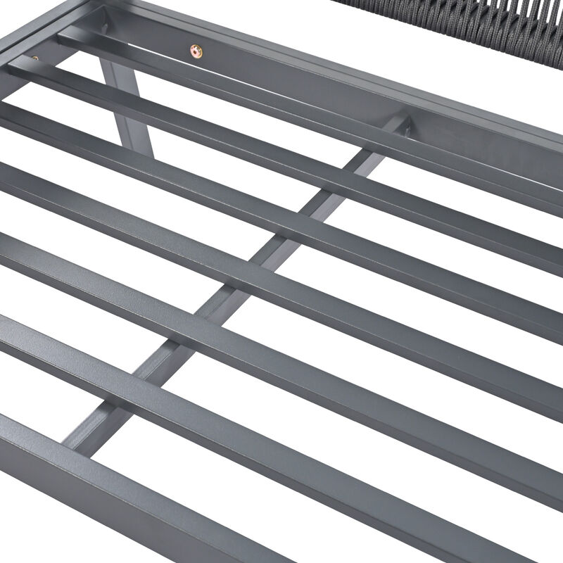 Merax 4-Piece Rope Outdoor Conversation Set with Sofa Table