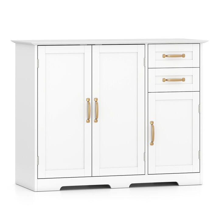 Modern 40" Buffet Cabinet with 2 Drawers and Adjustable Shelf Kitchen Storage