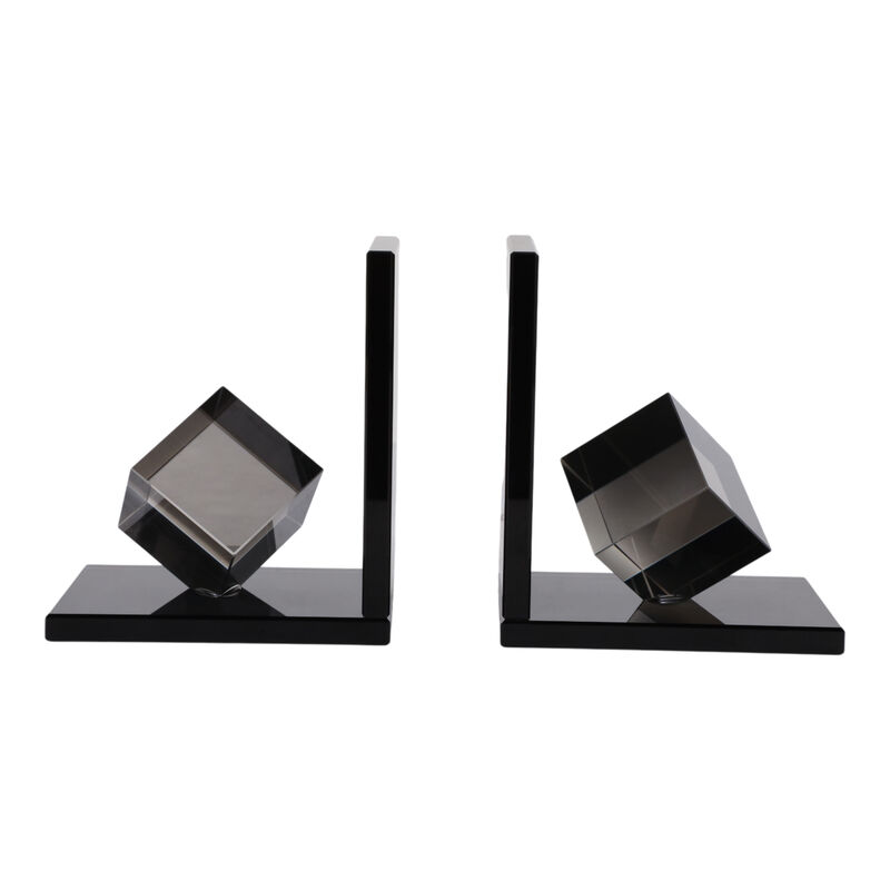 S/2 5x4" Crystal Cube Bookends image number 0