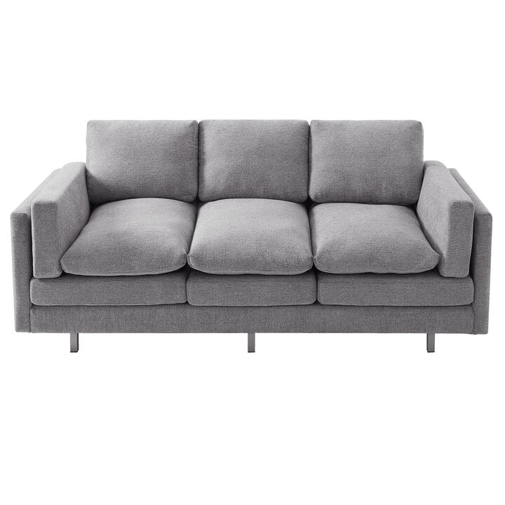 Merax Modern 3-Seater Chenille Sofa with Double-Layer Armrest