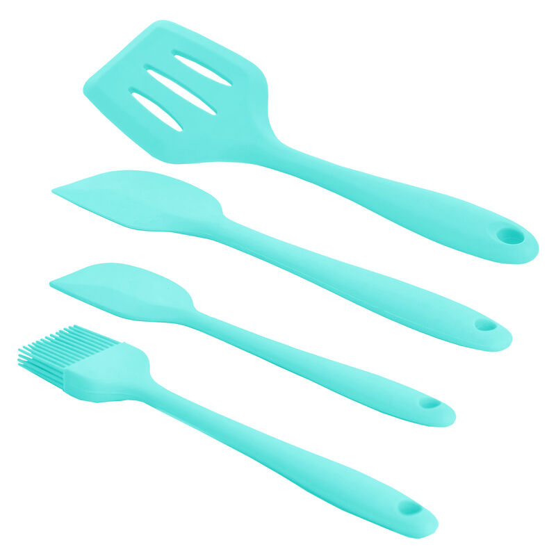 MegaChef Light Teal Silicone Cooking Utensils, Set of 12