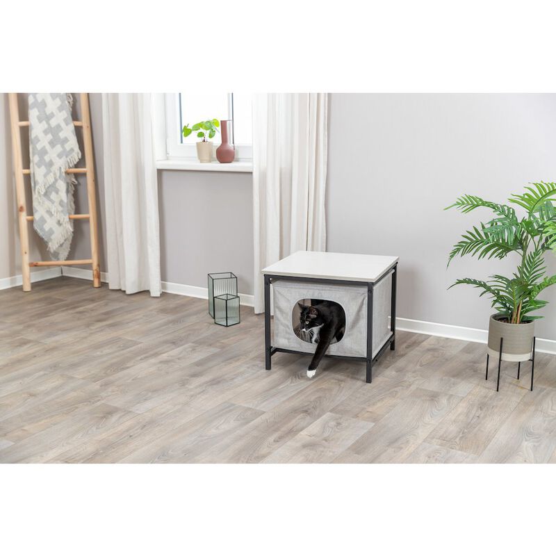 TRIXIE Emmie Indoor Cat Condo, Cat Bed Side Table, Cat Hideaway Cave with Cozy Cushion image number 1