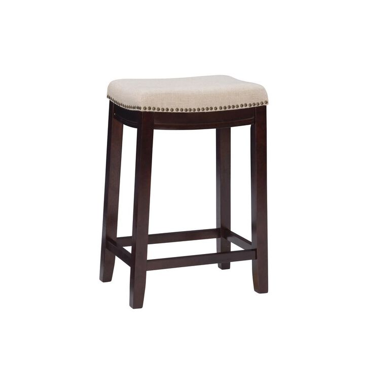 Linon Claridge Linen Counter Stool