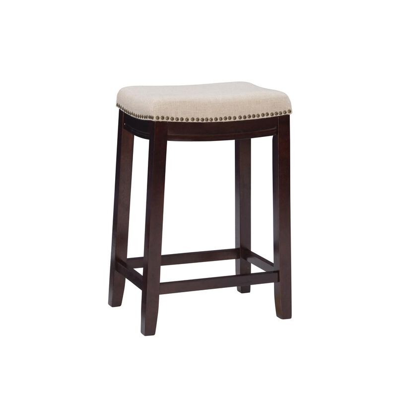 Linon Claridge Linen Counter Stool