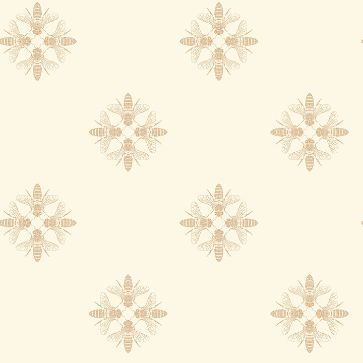 Honey Bee Gold & Cream Wallpaper