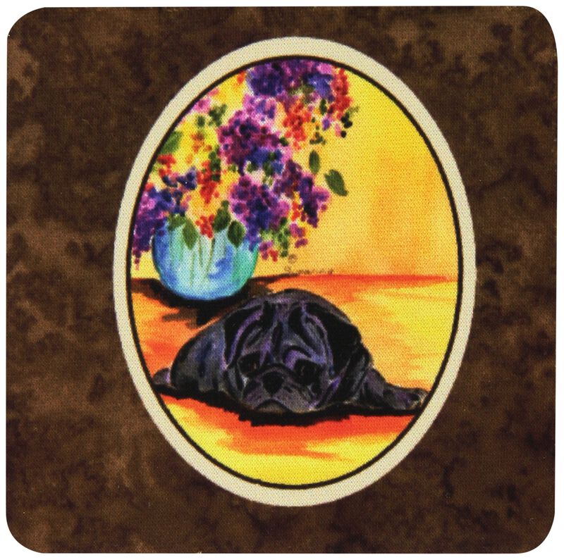 Caroline's Treasures SS8298FC Pug Foam Coasters (Set of 4), 3.5 H x 3.5 W, Multicolor