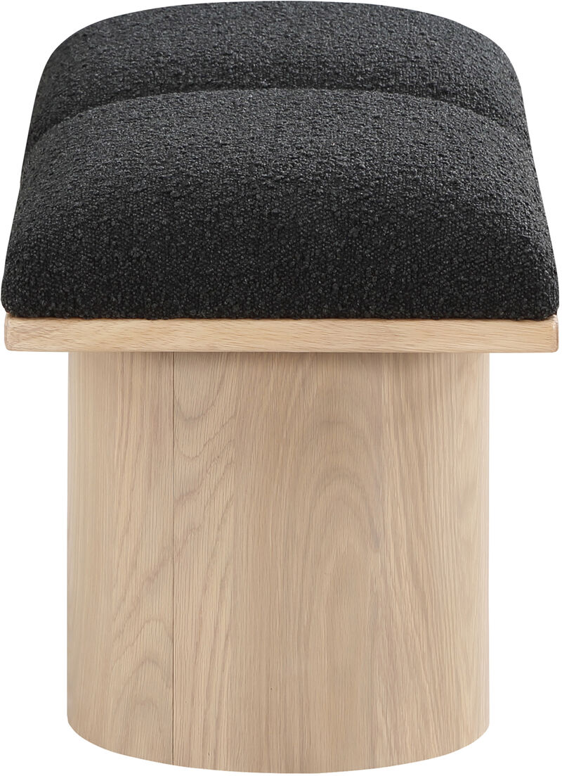Meridian Furniture Pavilion Black Boucle Fabric Bench