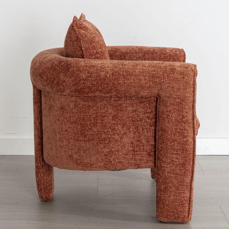 Modern Style Accent Chair Armchair for Living Room, Bedroom, Guest Room, Office, Burnt Orange