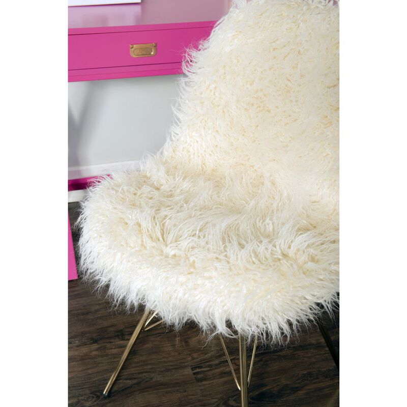 Linon Remy Flokati Chair With Gold Metal Base image number 6
