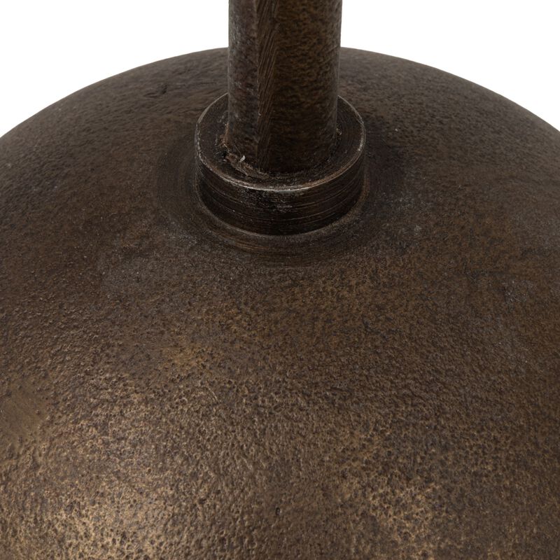 Round Marble Accent Table with Sculptural Ball Base, Antique Bronze Finish image number 5