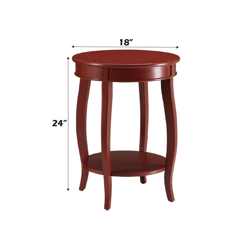 GOODSILO Elegant Round Leg Accent Table with Open Storage Shelf and Wooden Cabriole Leg Design image number 2