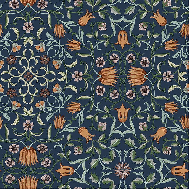 No 1 Holland Park Dark Blue Floral Wallpaper (Set of 2)