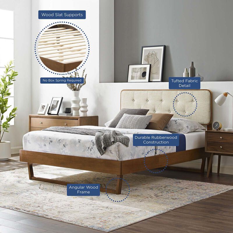 Modway - Bridgette Full Wood Platform Bed with Angular Frame image number 9