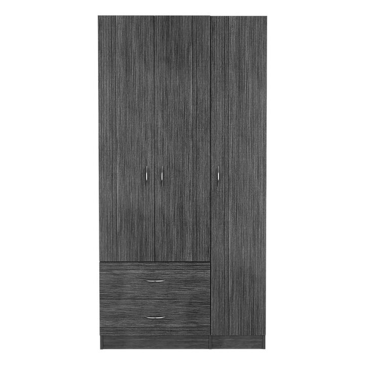 Three Door Armoire Clark, Bedroom, Smoky Oak / White