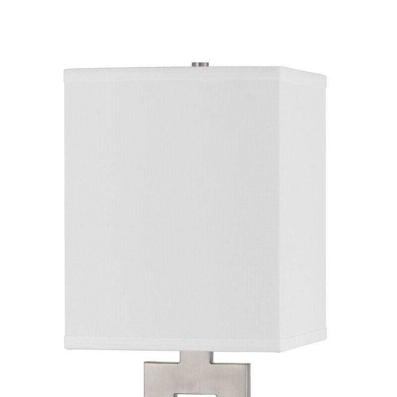 Arny Table Lamp, 1 Outlet, 2 USB, Slim Cutout Steel Base, 24 Inch - Benzara