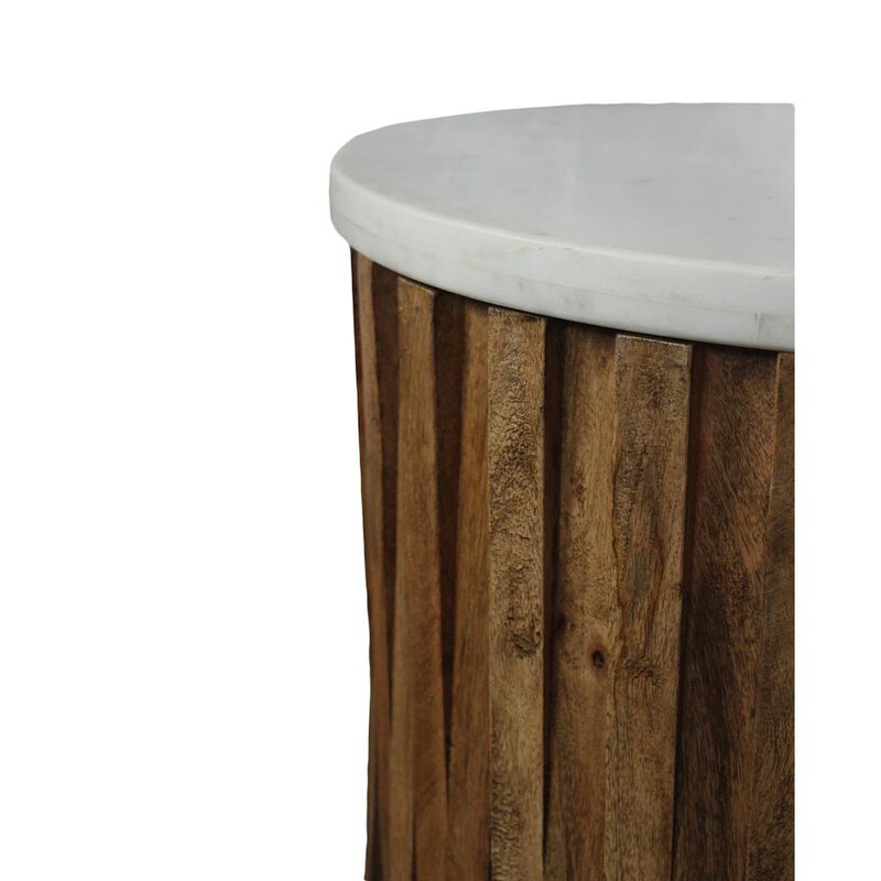 Modern Orlando Accent Table with Marble Top