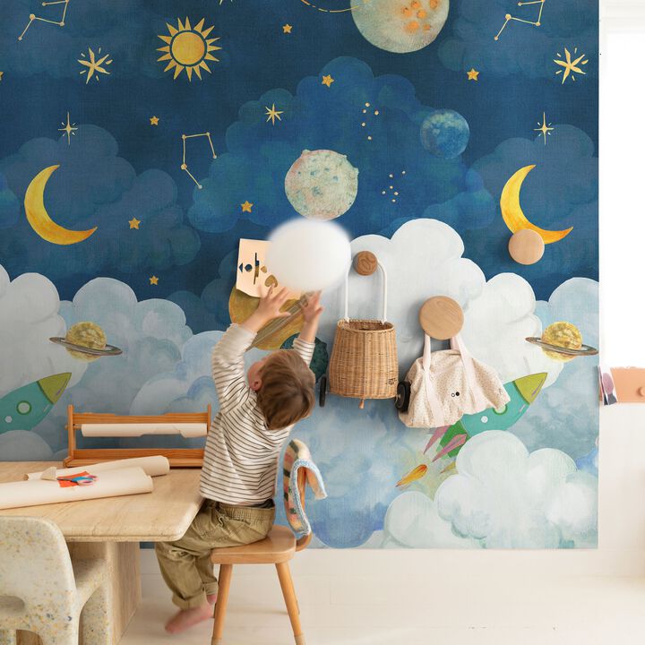 Little Dreamers Photographic All-over Print Blue Mural GDLD6101