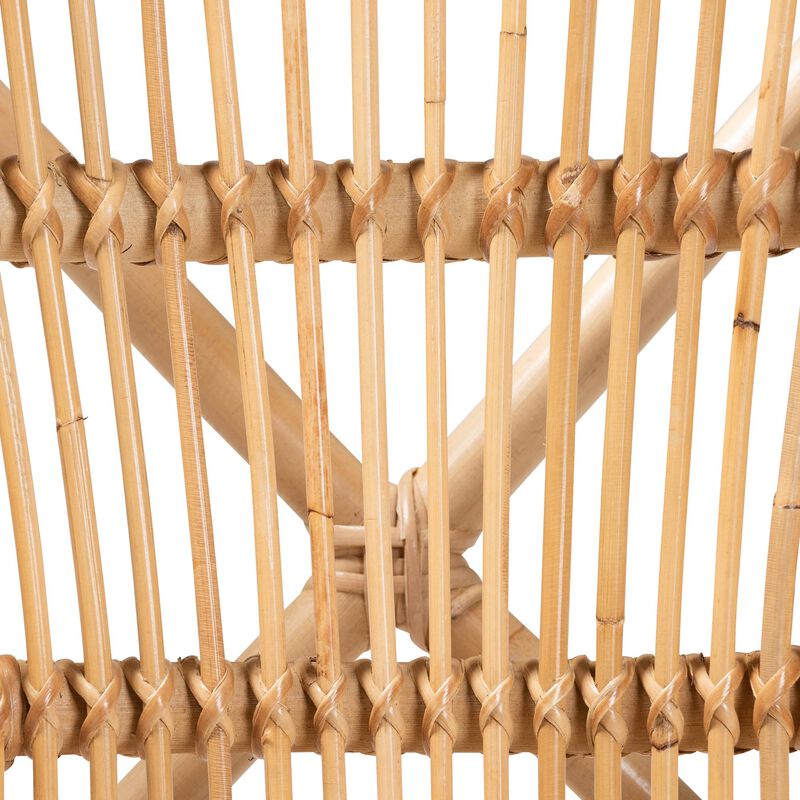 Baxton Studio Ammi Modern Bohemian Natural Brown Rattan 2-Piece Dining Chair Set