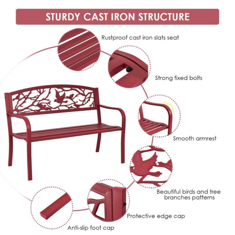 Hivvago Patio Garden Bench Park Yard Outdoor Furniture
