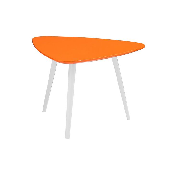 Pangea Home Hal Accent Table Lacquer Orange