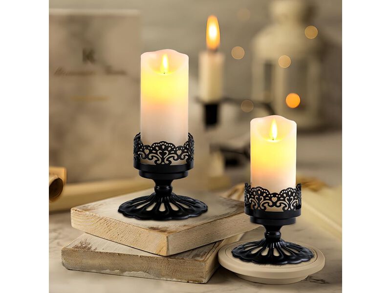 Candle Holders Set  Hight Elegant Iron Metal Candlesticks image number 6