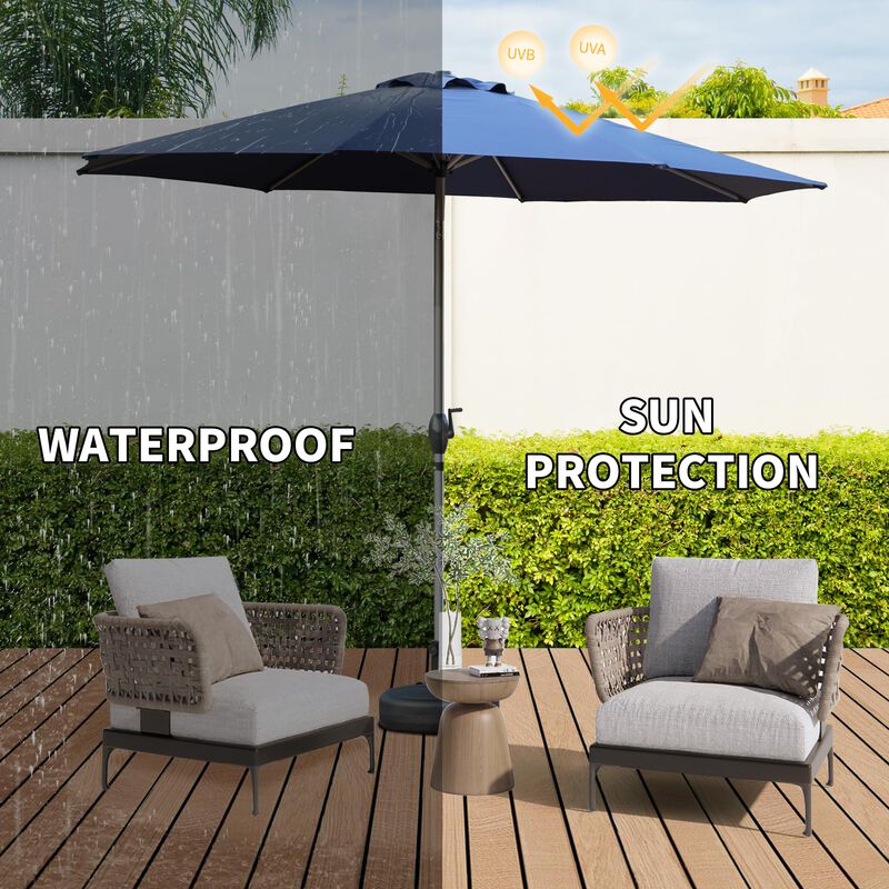 CLIHOME 10FT Outdoor Patio Umbrella with Push Button Tilt and Crank, UV Protection Waterproof Sun Umbrella | Mathis Home