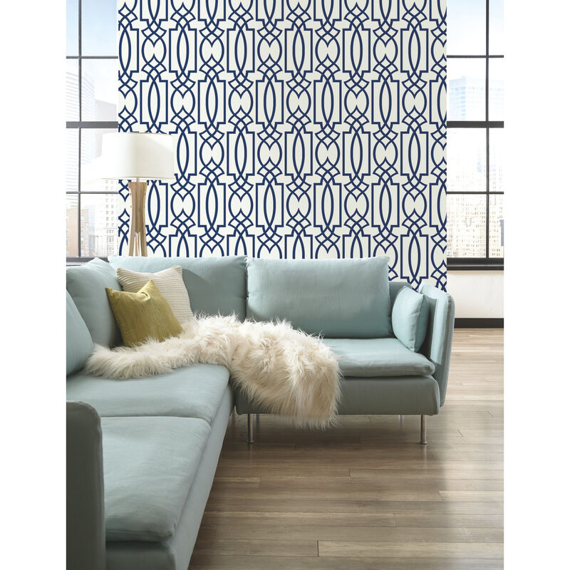 Large Lattice Blue Wallpaper image number 2