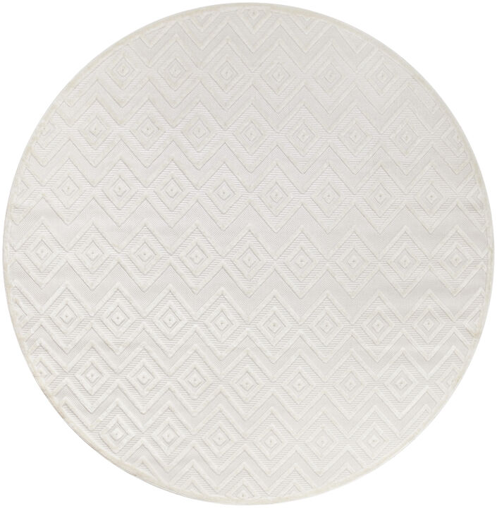HomeRoots 8' Ivory And White Geometric Indoor Outdoor Area Rug