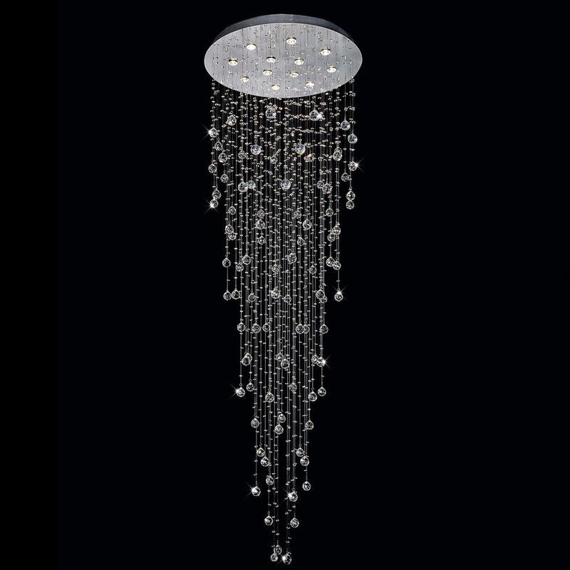 CWI Lighting Rain Drop 12 Light Flush Mount With Chrome Finish