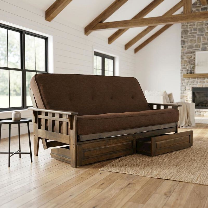 Tucson Frame-Rustic Walnut Finish-Linen Cocoa Mattress-Storage Drawers image number 7