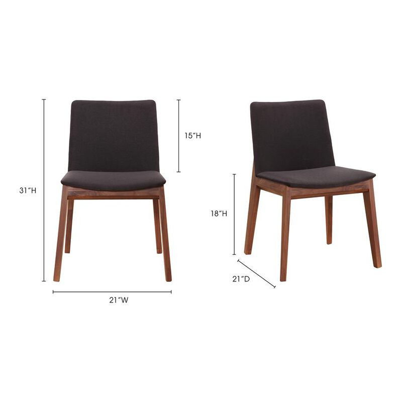 Moe's Home Collection Deco Dining Chair Black-Set Of Two