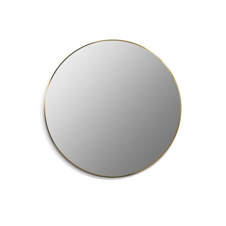 Altair Liceo 42 Circle Bathroom/Vanity Brushed Gold Aluminum Framed Wall Mirror