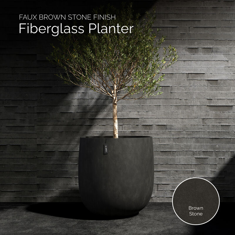 COSAPOTS Mondo Large Planter - Fiberglass Indoor/Outdoor and Weather-Resistant Round Planter