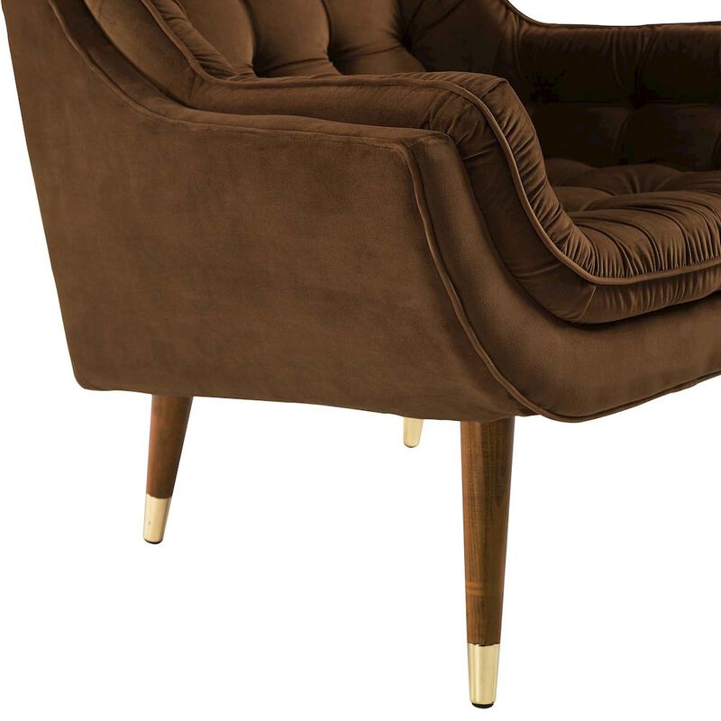 Suggest Button Tufted Performance Velvet Lounge Chair image number 3