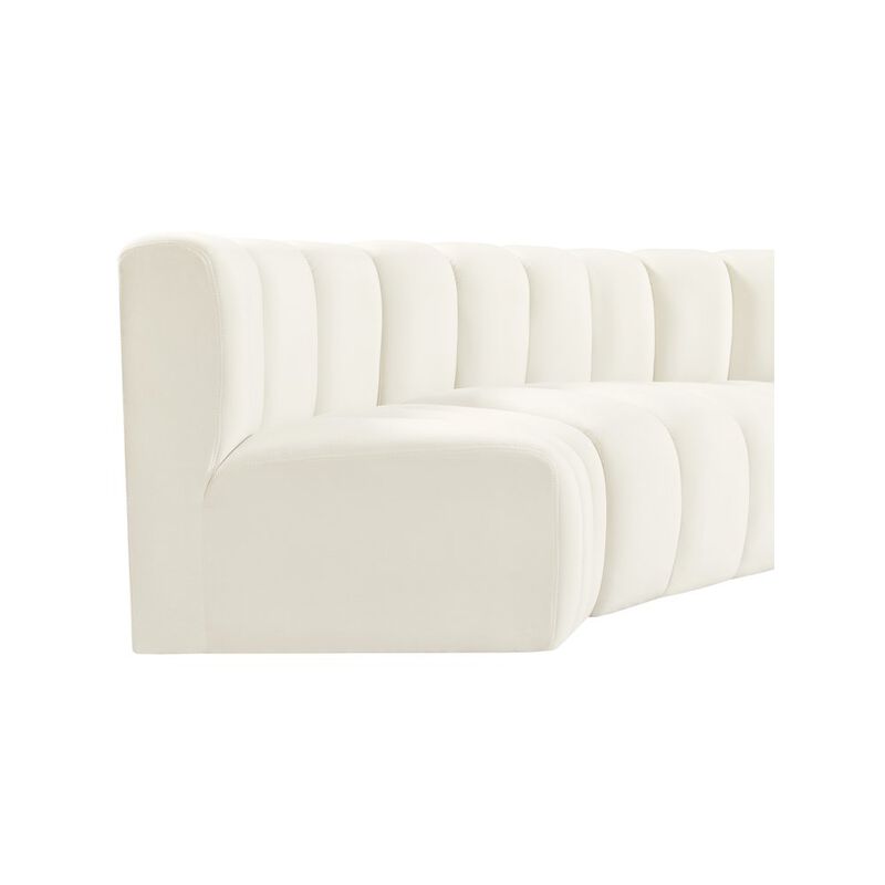 Meridian Furniture Arc Cream Velvet Modular Sofa