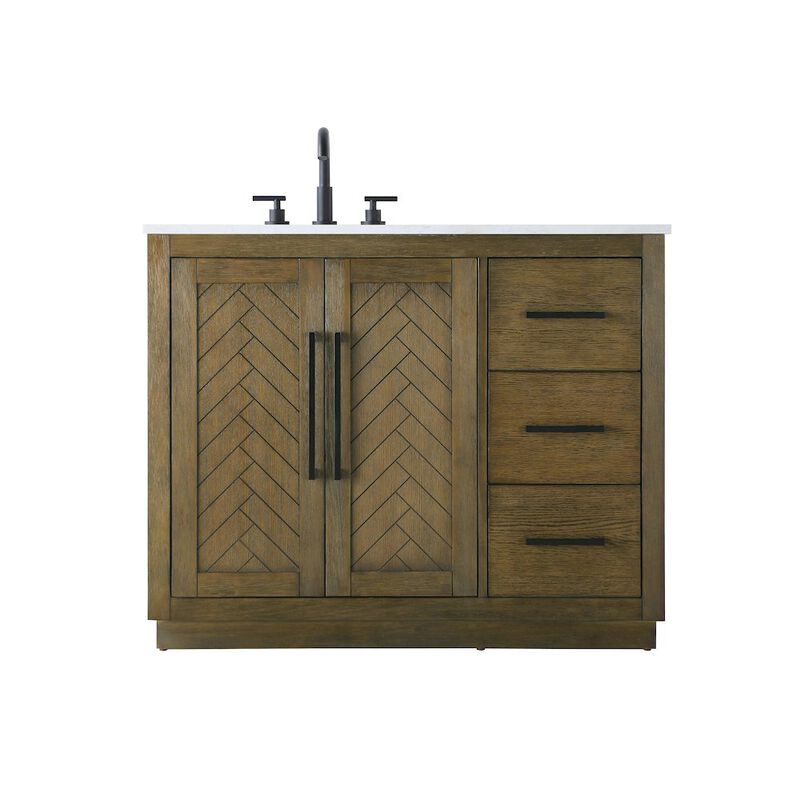Elegant Kitchen and Bath 42 inch Single Bathroom Vanity in Hazel Oak