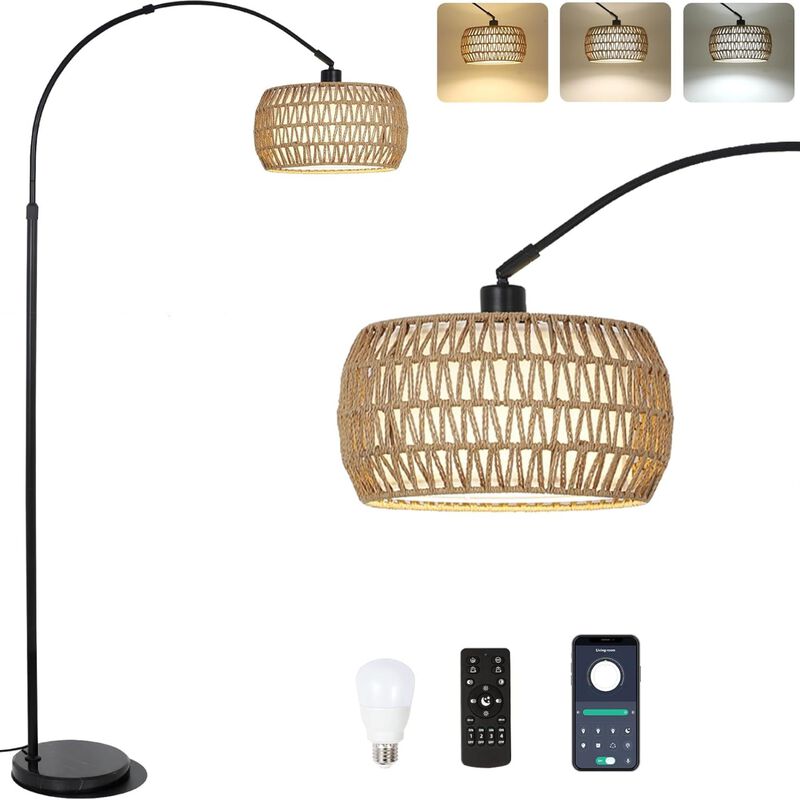 ELEMENT ACE Arc Floor Lamp with Stepless Dimmable Lighting, Multiple Control Options, Adjustable Height, Stable Anti-Tip Base for Living Room Bedroom Reading Use image number 0