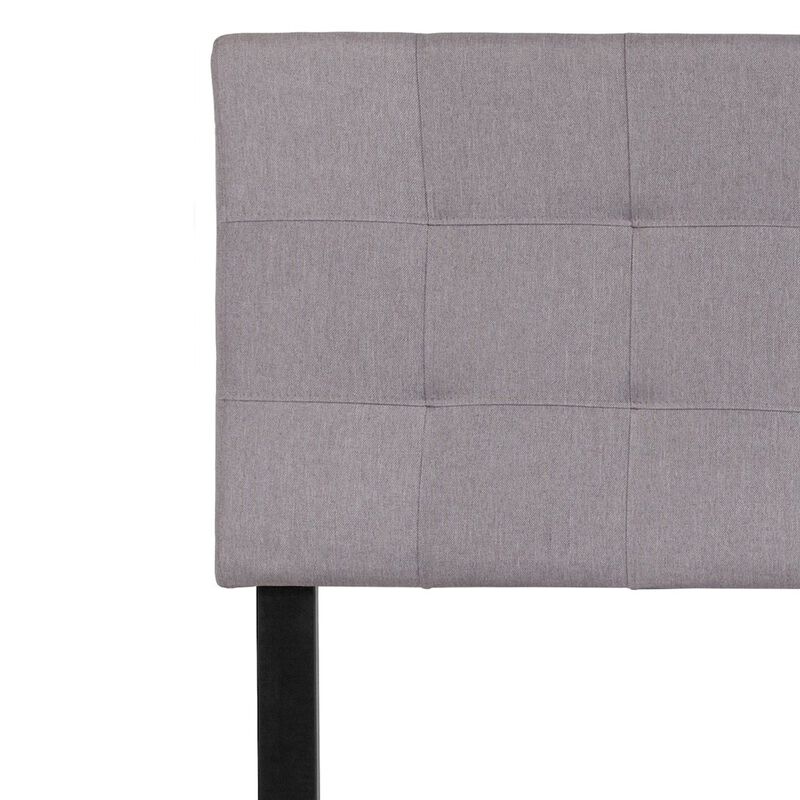 Flash Furniture Tufted Upholstered Full Size Headboard in Light Gray Fabric image number 3