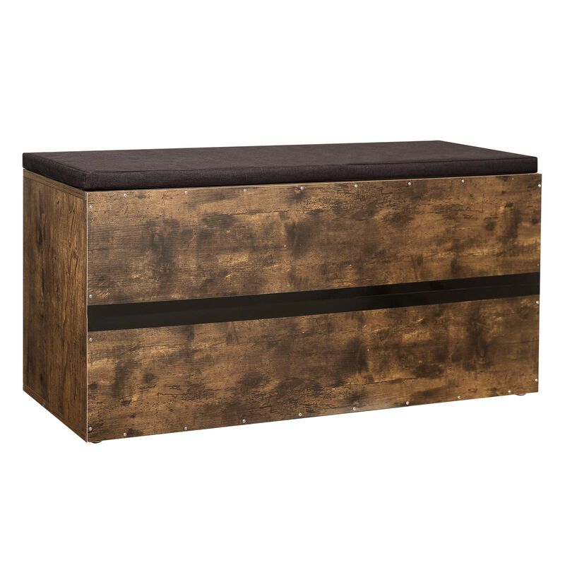 Shoe Bench with Cushion - 15-Cube Storage Bench for Entryway Organization