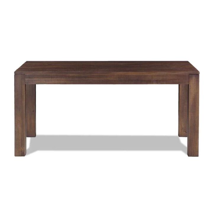 Hivvago Modern Farmhouse 63-inch Solid Wood Dining Table in Rustic Brown Finish