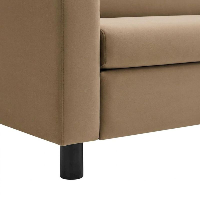 Performance Velvet Sofa, Comfy Modern Couch for Living Room, Taupe image number 6